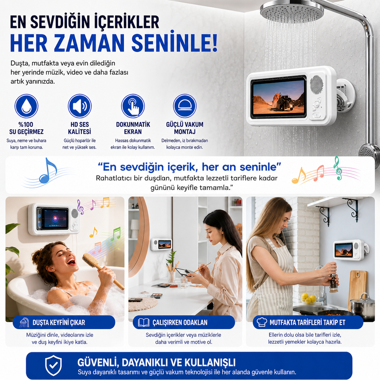 BanyoCase™ Su Geçirmez Akıllı Telefon Tutucu & Bluetooth Hoparlör
