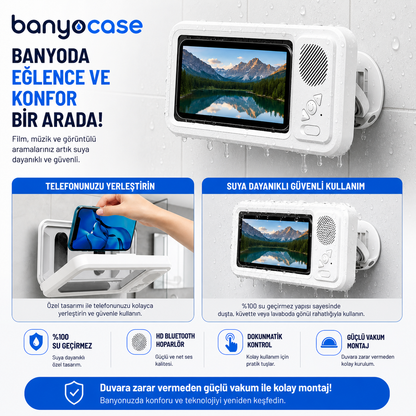 BanyoCase™ Su Geçirmez Akıllı Telefon Tutucu & Bluetooth Hoparlör